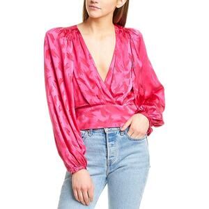 Ronny Kobo 'Eugina' Pink Silk-Blend Top Size XS